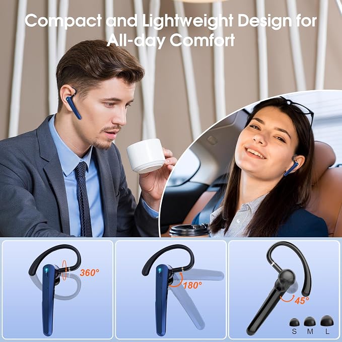 Bluetooth Headset V5.3, Wireless Earpiece - Image 6