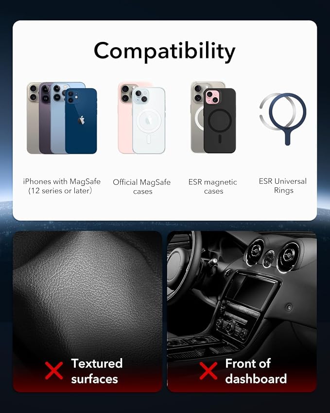 ESR for MagSafe Car Mount Charger, Foldable Dashboard Magnetic Wireless Car - Image 10