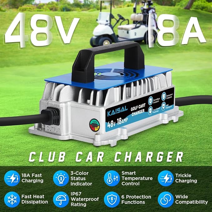 Club Car Charger 48V 18A Smart 1250W Golf Cart Battery Charger 48 Volt - Image 2