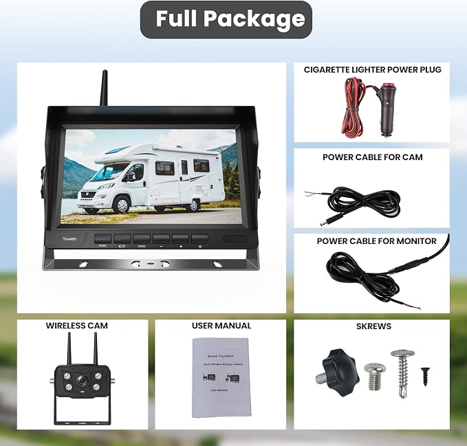 Wireless Backup Camera with Screen, Rear View Mirror Camera 1080P, Night Vision - Image 8