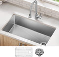 KRAUS Fairlane 33-inch Undermount Single Bowl 18-Gauge Stainless Steel Kitchen by KRAUS
