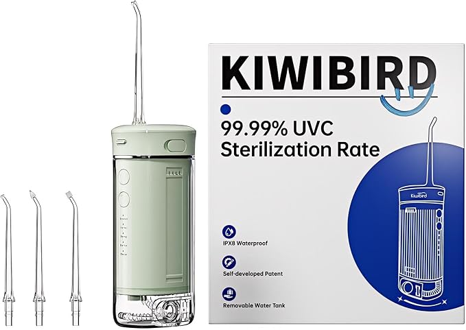 KIWIBIRD Mini Water Flosser for Travel, Ultra-Portable Cordless Oral Irrigator by KIWIBIRDOralCare
