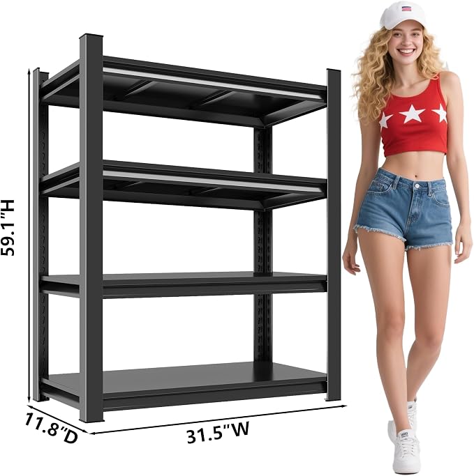 Metal Storage Rack Tier Height Free Adjustable Garage Tool Rack Load Capacity - Image 2