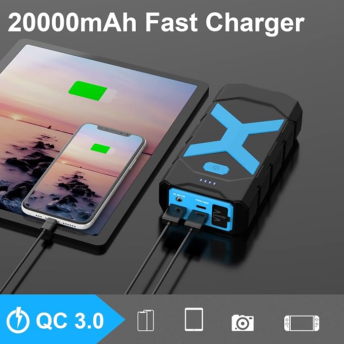2000A Car Battery Jump Starter, 12V Car Jumper Starter Portable - Image 4