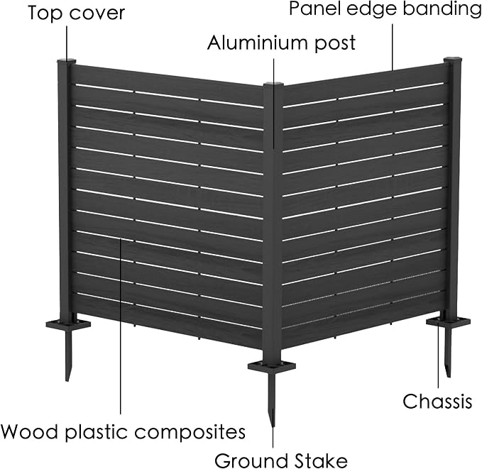Kozyard 50" W x 48" H Outdoor Privacy Screens Aluminum Post, Air Conditioner - Image 4