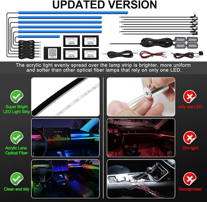 Acrylic Interior Car LED Strip Light - Image 5
