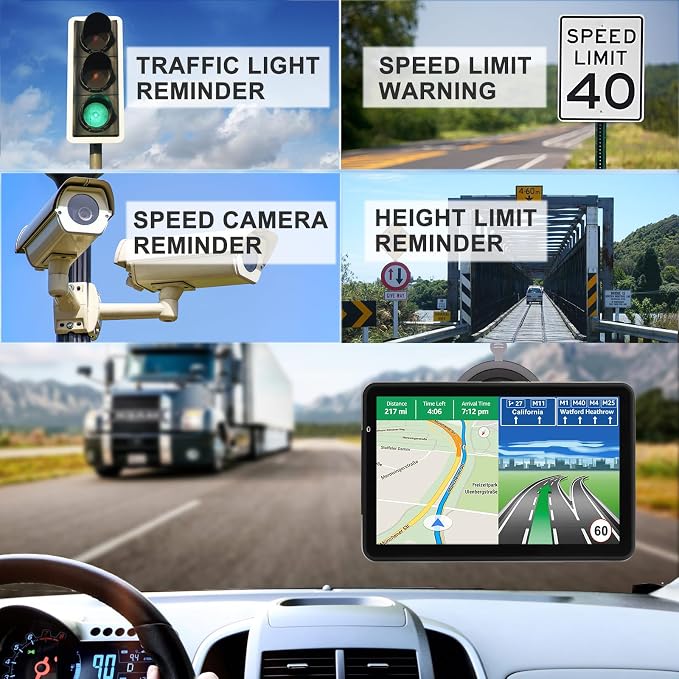 GPS Navigation for Car Truck Navigator Latest Maps 7 Inch Touch Screen Vehicle - Image 3