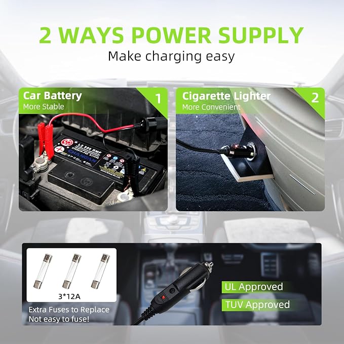 EFFIROSO Upgrade LED Light Electric Car Jack 5 Ton12V Hydraulic Jack Lift - Image 6
