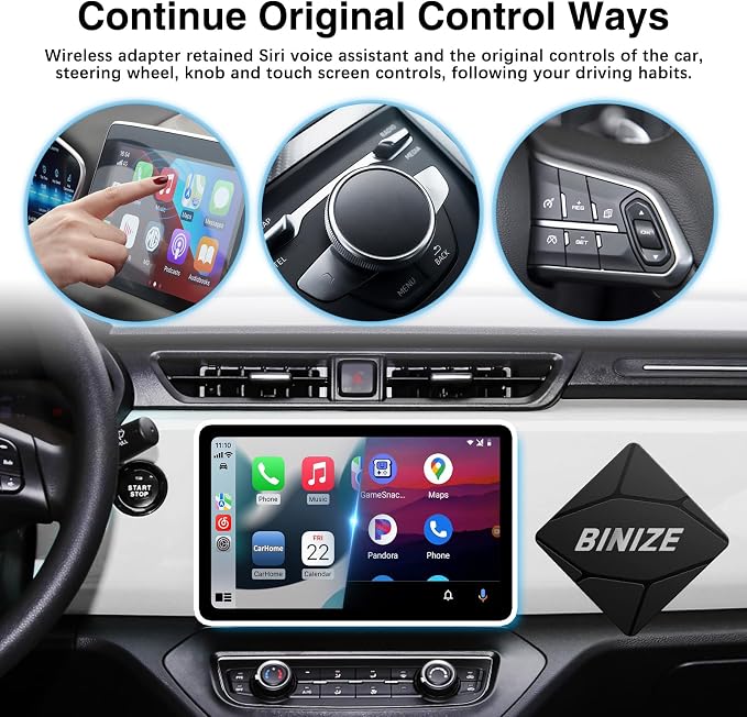 Binize Wirelss Carplay Adapter, Carplay Wireless Dongle - Image 6