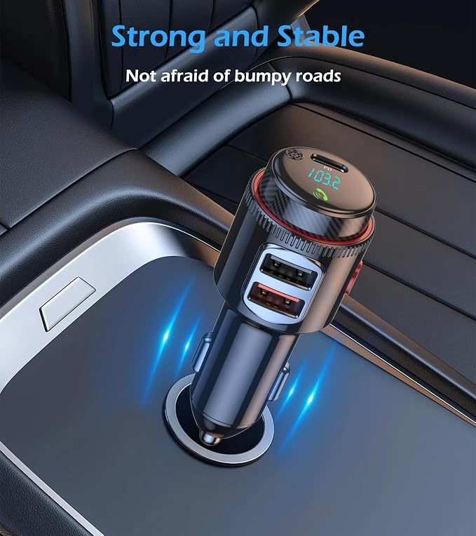 Bluetooth Car Adapter, Wireless AUX FM Transmitter, USB C&QC3.0 Dual Fast - Image 9