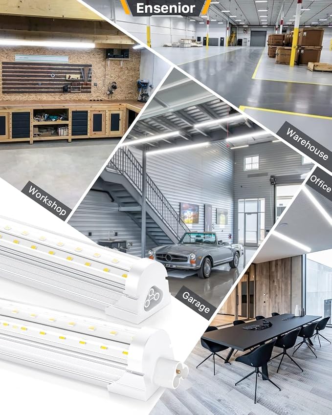 Ensenior 6 Pack 8 FT Led Shop Lights, 5000K Daylight, 10000LM Super Bright - Image 7