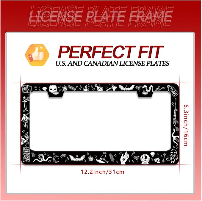 Witch License Plate Frame Gothic Magical License Plate Frames - Image 2