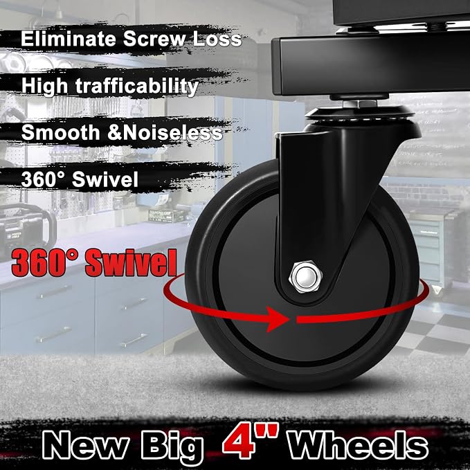 Rolling Stool with Wheels, Adjustable Height Pneumatic Garage Work Mechanic - Image 6