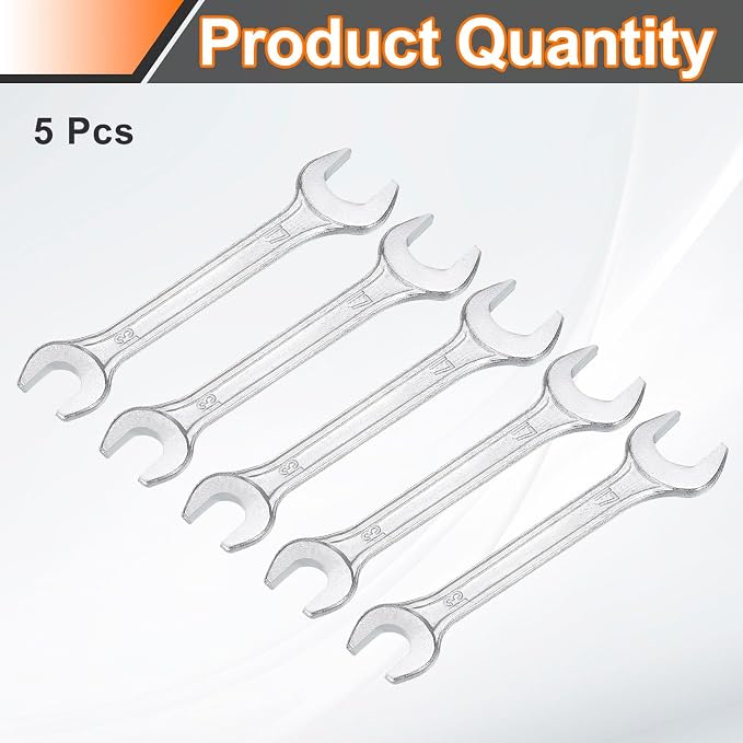 HARFINGTON 5pcs Double Open End Wrench 13mm x 17mm Metric 15 Degree Offset - Image 3