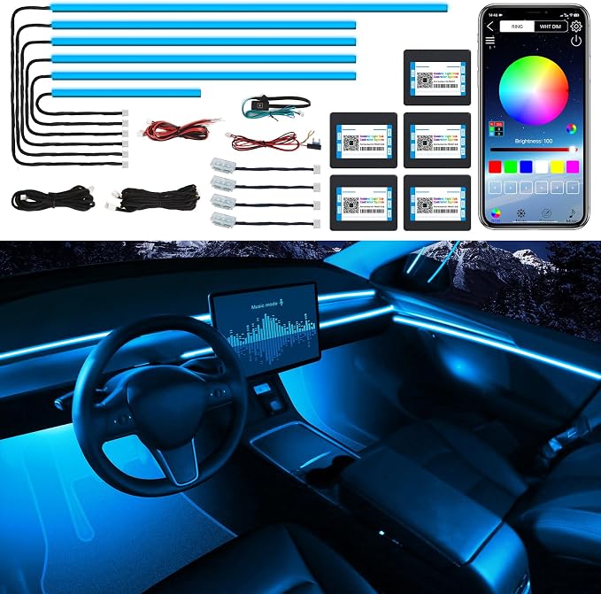 Acrylic Interior Car LED Strip Light by MAODANER