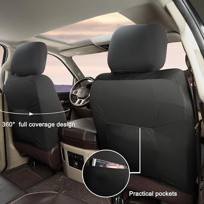GIANT PANDA 2-Pack Front 3D Air Mesh Car Seat Covers Custom Fit Dodge Ram 1500 - Image 3
