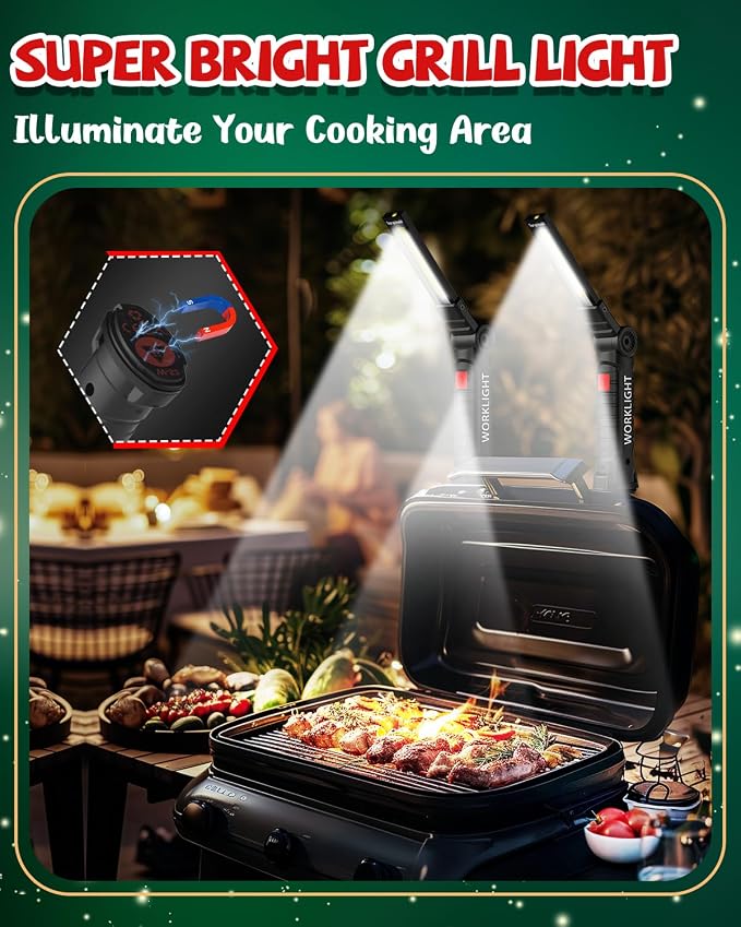 Coquimbo Tool Gifts for Men, Rechargeable LED Work Lights Grill Light - Image 4