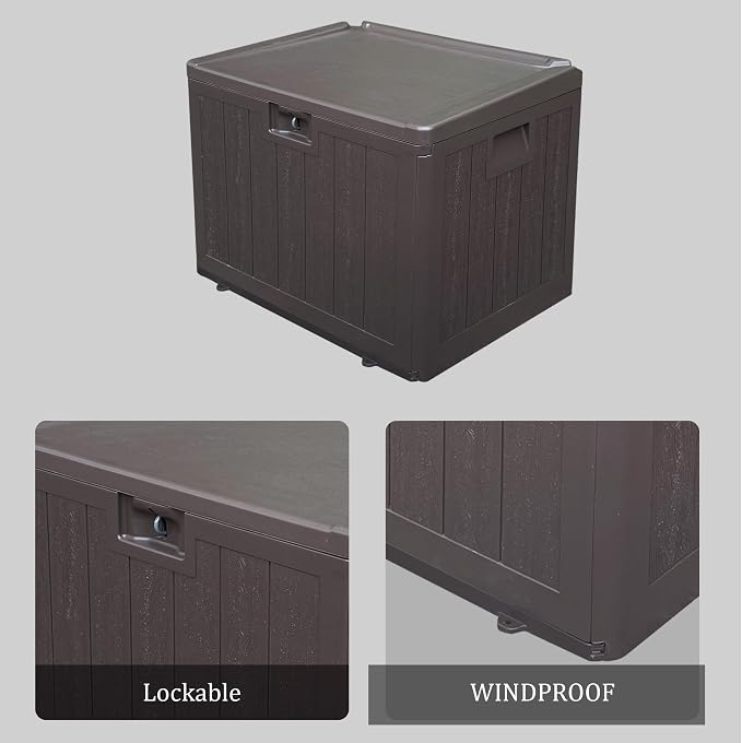 33 Gallon Pro Waterproof Outdoor Storage Bin Resin Deck Box - Image 7