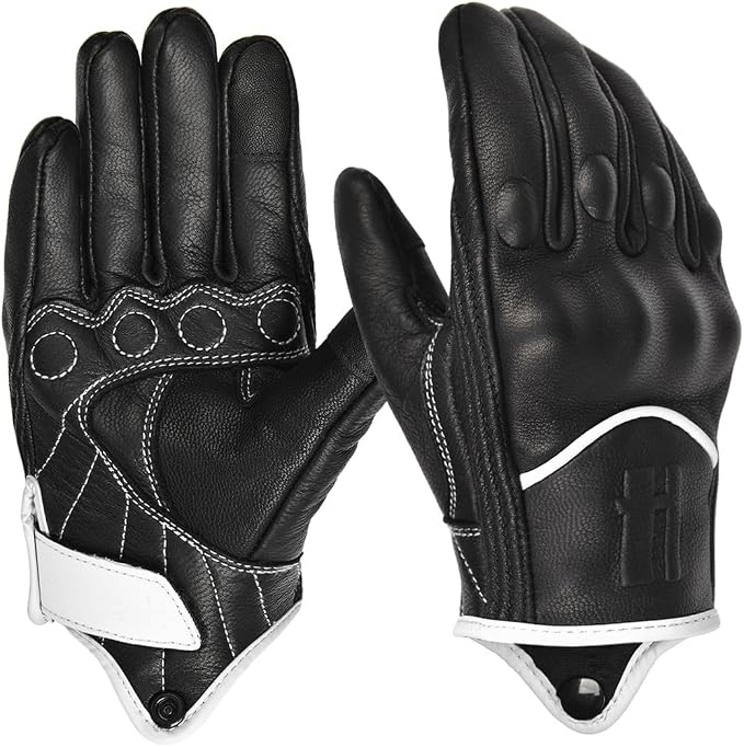 Harssidanzar Leather Motorcycle Gloves by Harssidanzar