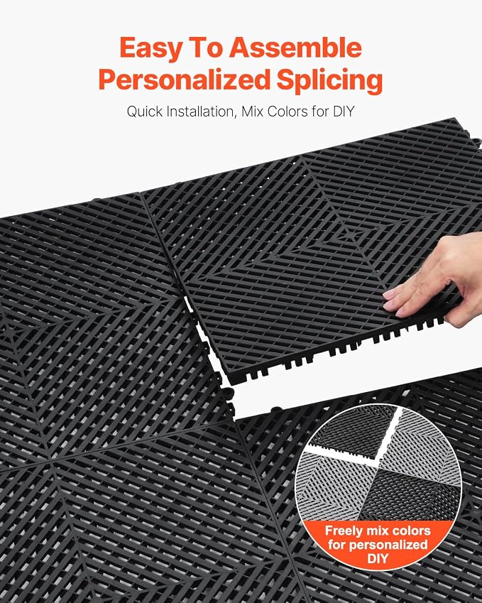 VEVOR Interlocking Drainage Mat, 15.7” x 15.7” Modular Interlocking Cushion - Image 5
