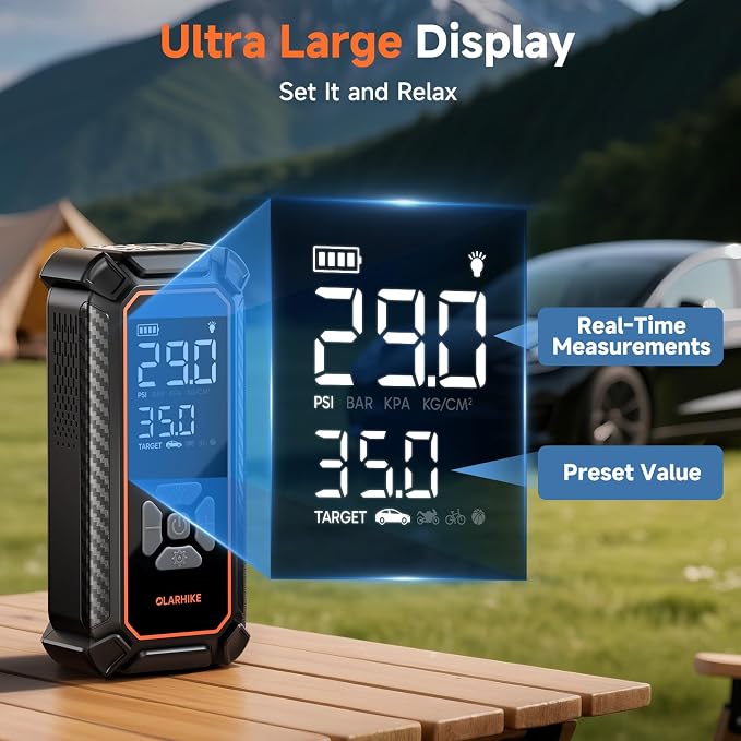 OlarHike Cordless Tire Inflator Portable Air Compressor, Ultra Fast Inflation - Image 4