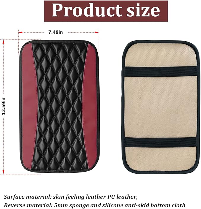 Car Center Console Cushion Pad, Universal Leather Waterproof Armrest Seat Box - Image 2