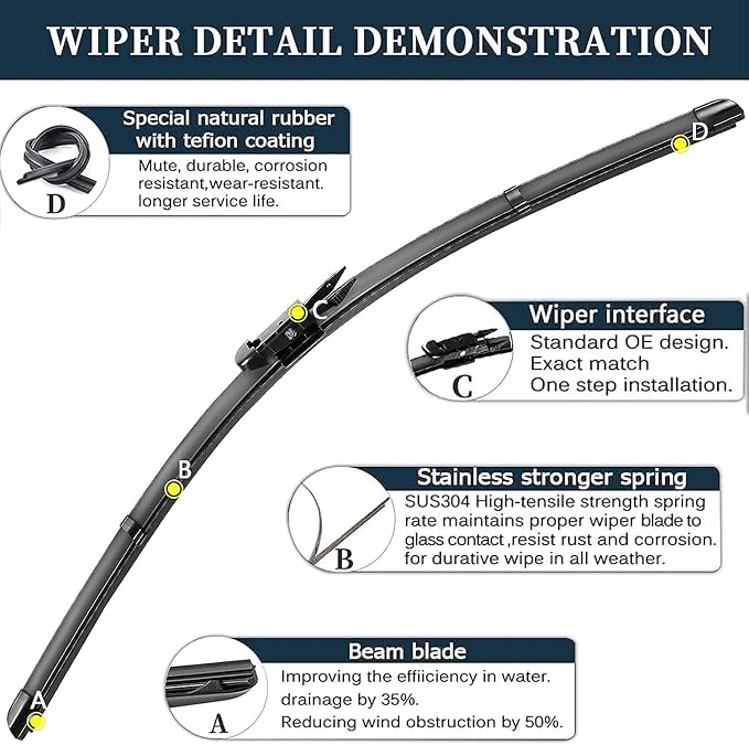 AUTOBOO 28"+28" Windshield Wipers - Image 4