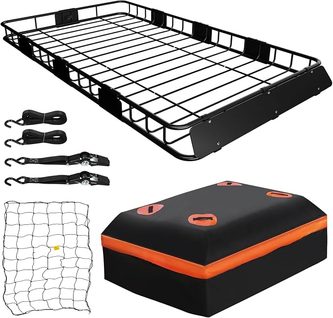 WEIZE 64" x 39" x 5" 200lb Heavy Duty Roof Rack Carrier Basket by WEIZE