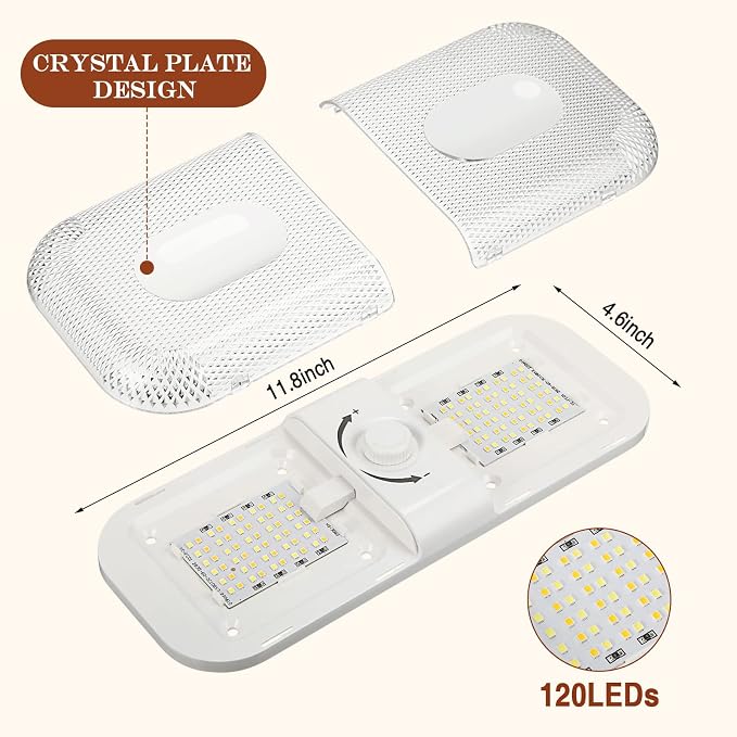 Retisee 10 Pcs RV Lights Interior 1700LM, 3 Color 12V RV LED Dome Lights - Image 4