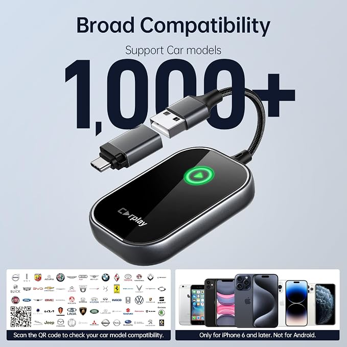 Wireless CarPlay Adapter for iPhone, Converts Wired to Wireless CarPlay Dongle - Image 5