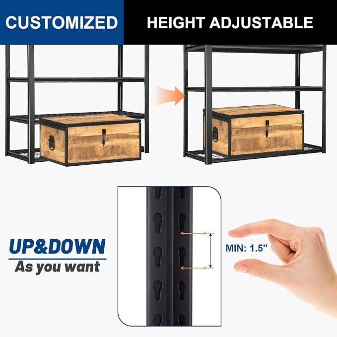 BILT HARD 48" W x 24" D Garage Shelving 3500 LBS, Industrial 5-Tier Heavy Duty - Image 5
