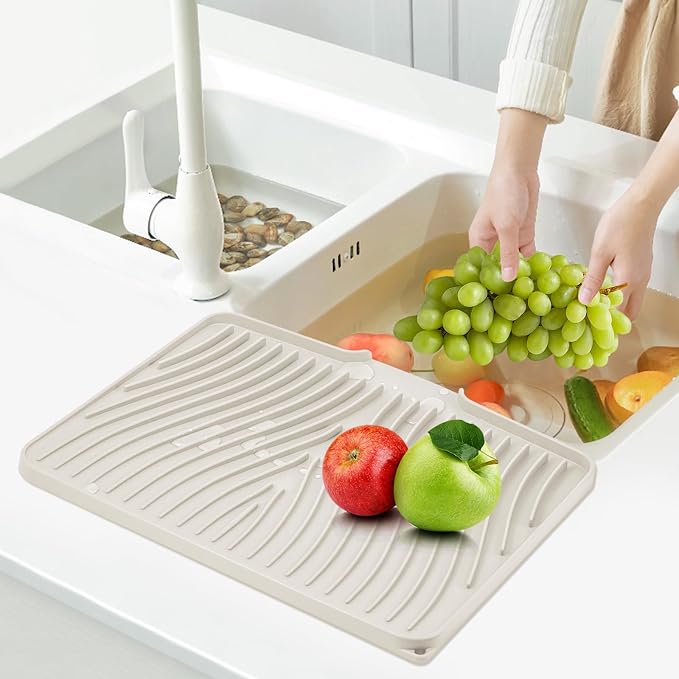 Silicone Dish Drying Mat for Kitchen Counter, Dish Drying Pad, Non-Slip Drain - Image 6