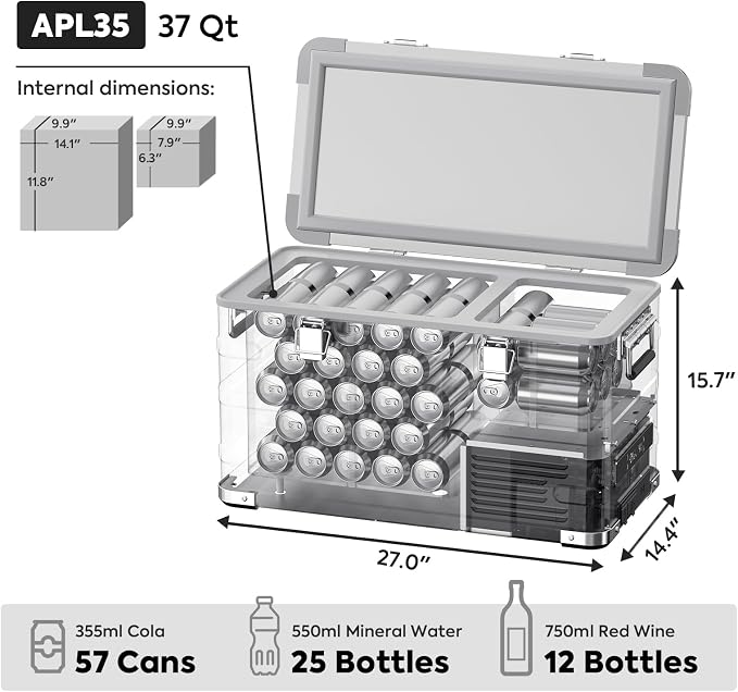 ICECO APL35 12 Volt Car Refrigerator, 37 Quart Light Duty Aluminum 12v Portable - Image 2