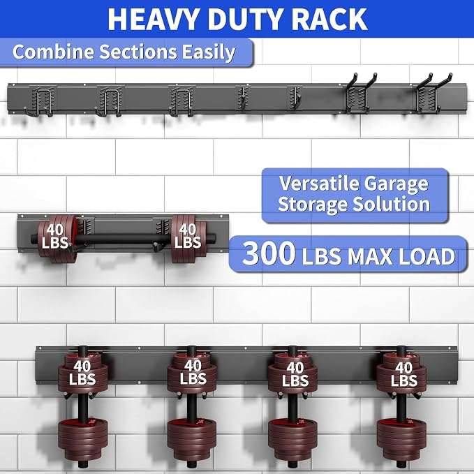 Garage Organization Tool Organizer Wall Mount, 48inch Heavy Duty Garden Tool - Image 3