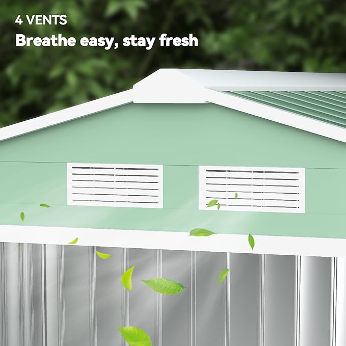 Outsunny 7' x 4' Outdoor Storage Shed, Garden Tool Metal Shed - Image 8