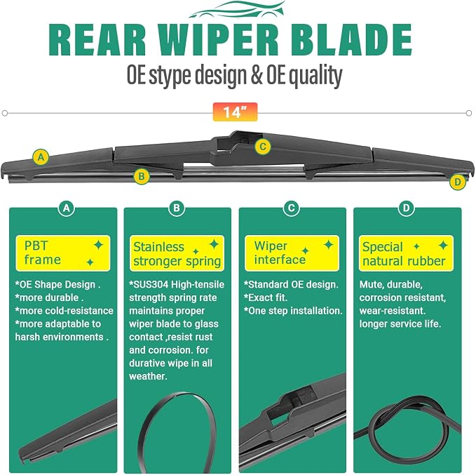 22" 20" 14" Windshield Wiper Blades Replacement - Image 4