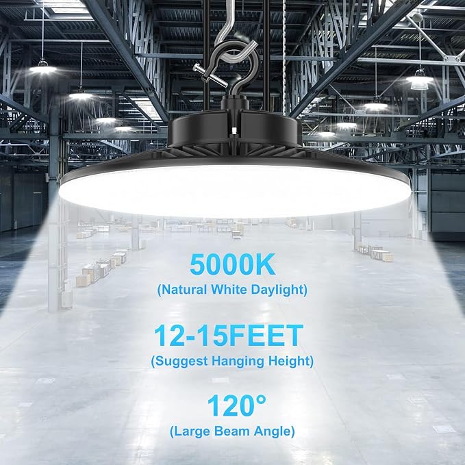480V LED High Bay Light UL DLC Listed 150W 100W 80W Adjustable 5000K UFO Light - Image 6