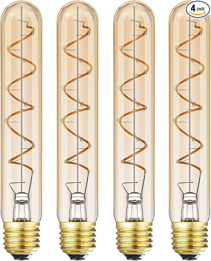 Dimmable T10 LED Bulbs, Warm White 2200K Amber, 7.3inch Long Tubular Light Bulb by LEOOLS