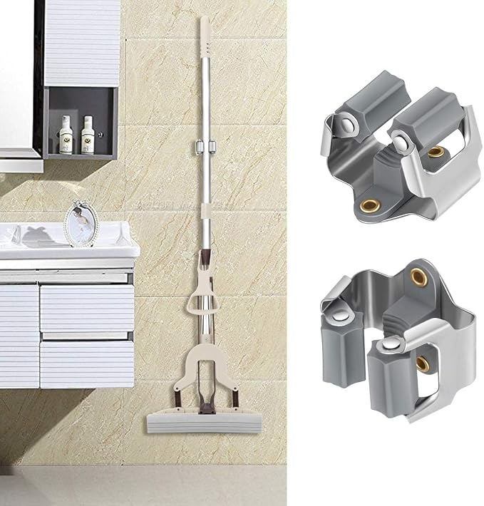 3-H 10 Pack Mop and Broom Holder Big Size Hanging 1 KG Extra, Broom Holder Wall - Image 5
