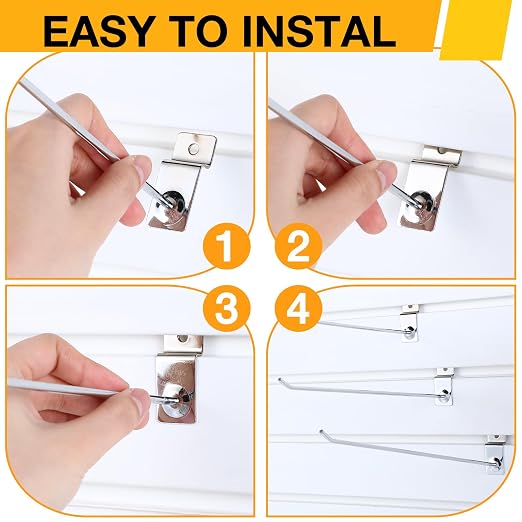 Moxweyeni 100 Pcs Heavy Duty Slatwall Panel Hooks Hanging Metal Slat Wall - Image 5