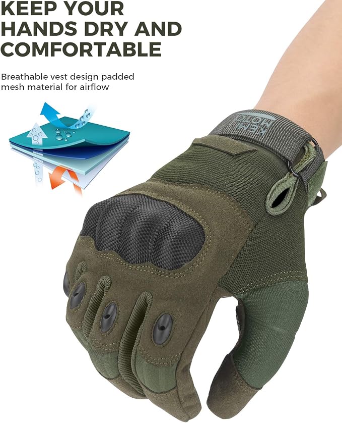 KEMIMOTO Tactical Gloves for Men, Touchscreen Motorcycle Gloves - Image 6