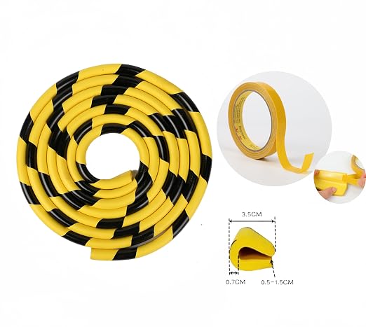 Heavy-Duty Corner Guards – 5M Self-Adhesive Yellow/Black NBR Rubber Wall - Image 2