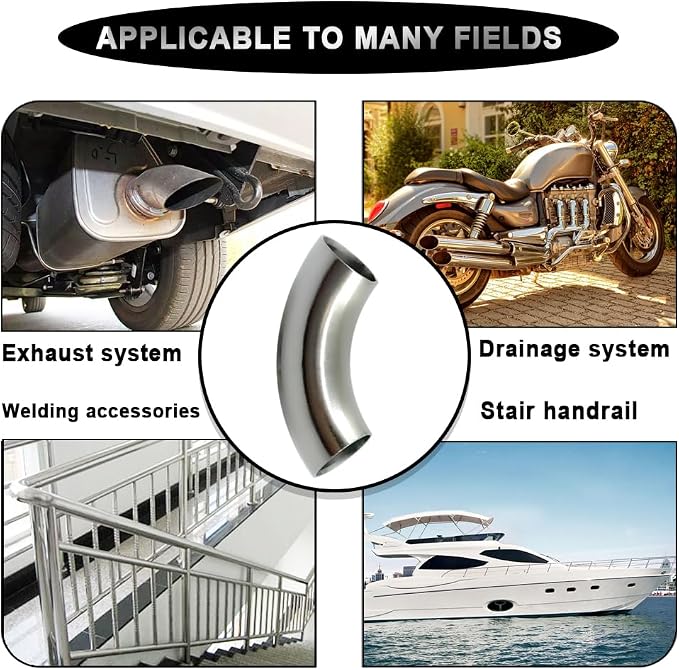 OD 1 Inch 90 Degree Stainless Steel Bend Tube 1” Exhaust Elbow Pipe - Image 6