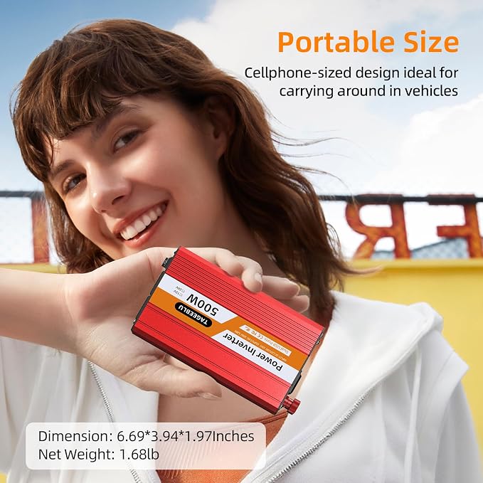 500W Power Inverter DC 12V to 110V/120V AC Car Inverter - Image 7