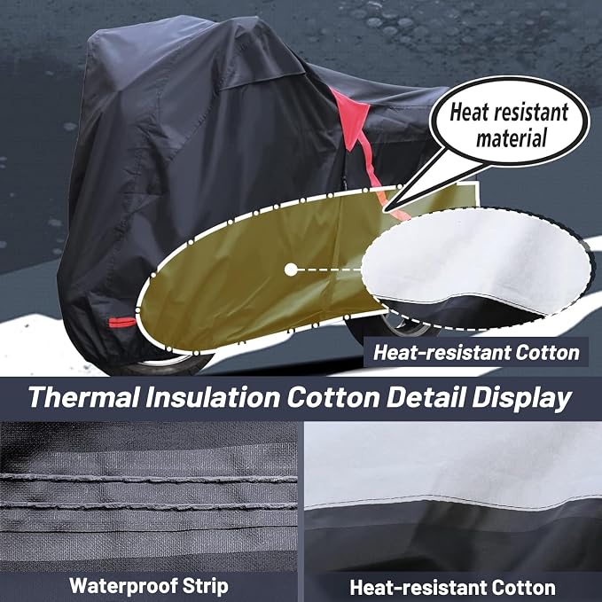 Motorcycle Cover, Waterproof Zipper Outdoor Cover - Image 5