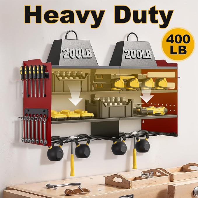 oviitech Power Tool Organizer Wall Mount, 8 Drill Holder Wall Mount Loads 400lbs - Image 5