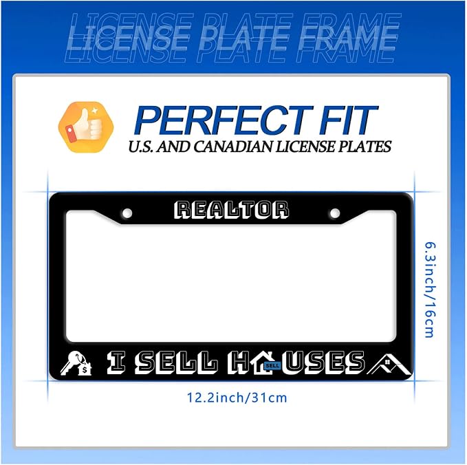 Realtor I Sell Houses License Plate Frame Funny License Plate Stainless Steel - Image 7