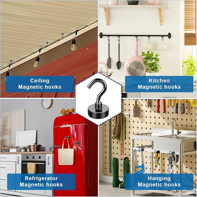 LOVIMAG Magnetic Hooks, 30Lbs Strong Magnetic Hook - Image 3