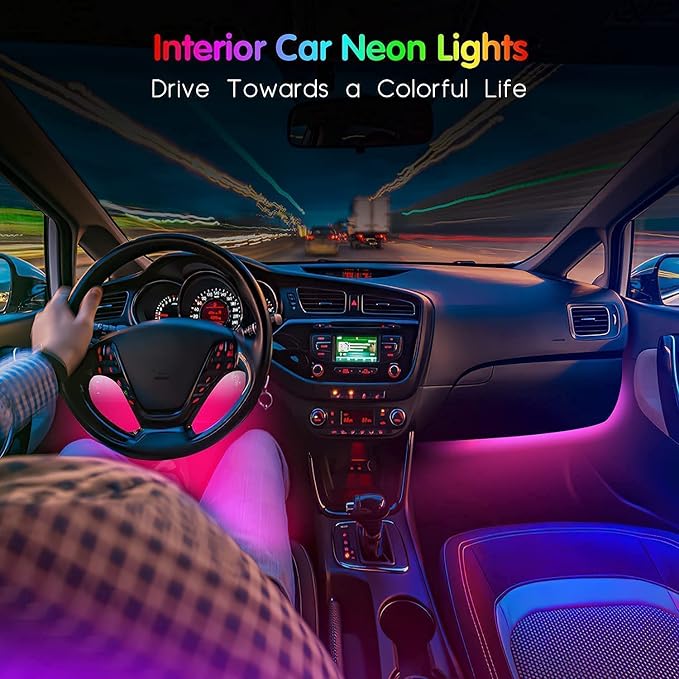 Car LED Strip Light, EJ's SUPER CAR 4pcs 36 LED Multi-Color Car Interior Lights - Image 3