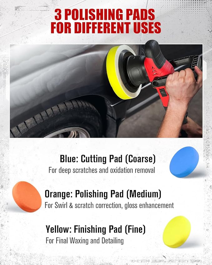 AVID POWER Dual Action Car Buffer Polisher, 6 Inch Orbital Polisher - Image 6